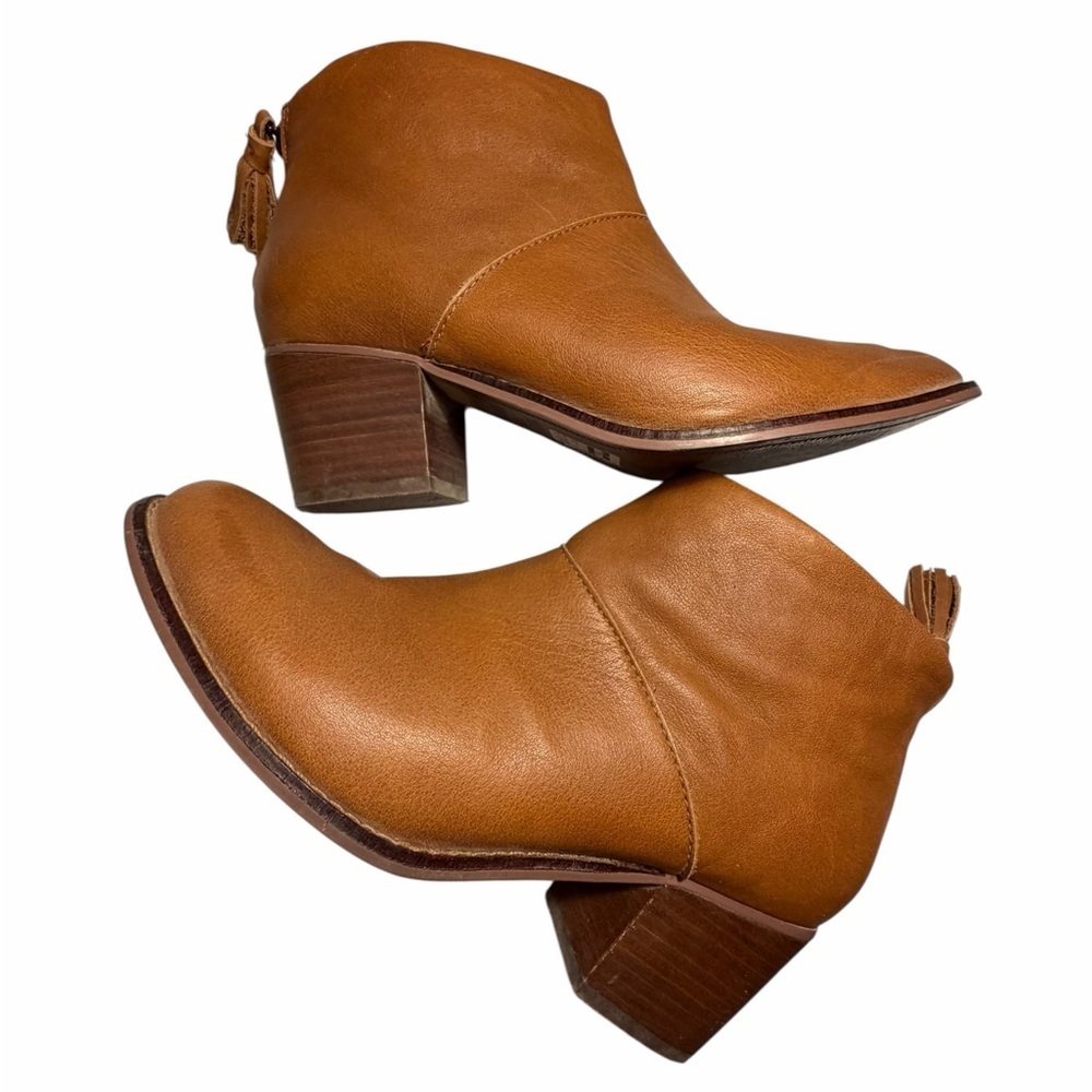 TOMS Carpe Diem Tan Brown Leather Women's Ankle Boots Sz 7.5 - Picture 6 of 13
